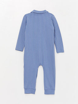 Bebe Yaka Uzun Kollu ?izgili Erkek Bebek Tulum