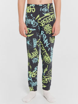 Пижама для мальчиков серая с принтом в стиле стрит-арт - Mark formelle фото 4