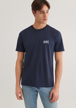 Mavi Logo Bask?l? Lacivert Tisort