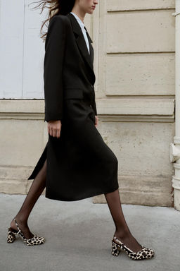 ANIMAL PRINT LEATHER SLINGBACK SHOES - Zara фото 2