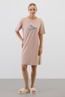 Е 10065/кофейный сорочка ночная жен