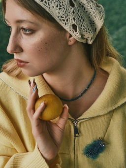 Чокер из бисера «Хрусталь», голубой в серебре, 36 см + 5 см доп, цепочка