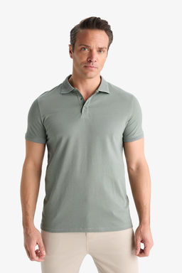 Slim Fit Dar Kesim Polo Yaka K_sa Kollu Dokulu Basic D_z Ti__rt - Defacto фото 4