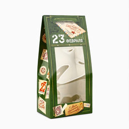 Цена за 5 шт. Коробка складная 23 Февраля, 9 х 19 х 6 см