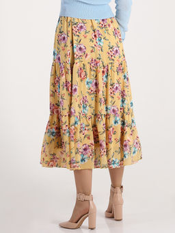 Желтая шифоновая юбка больших размеров - Almond фото 4