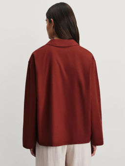 Рубашка свободного кроя из хлопка и льна / Zarina  фото 5