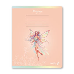 Светоч Т84 Тетрадь ученическая школьная, выборочные блёстки, A5 24 л. на скобе 65 г/кв.м , белизна 100 % 15 шт. клетка 01429 Фея волшебства  фото 3