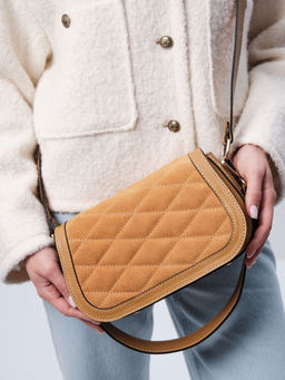 Сумка замшевая на плечо Deboro 30791 глина