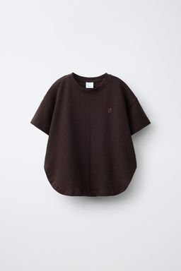 CONJUNTO CAMISETA Y PANTAL?N WIDE LEG LISOS / Marr?n - Zara фото 2