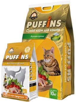 Puffins сухой корм д\кош. 10 кг Вкусная курочка