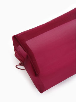 Косметичка женская Classic, полупрозрачная, на молнии, бордовая