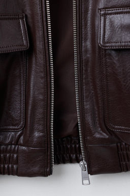 FAUX LEATHER JACKET WITH POCKETS