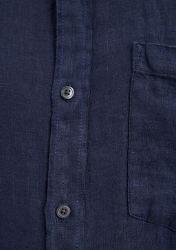 Lacivert Keten Gomlek - Mavi фото 6
