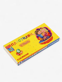 Цена за 2 шт. Восковой пластилин, 6 цветов, 120 г, со стеком, в коробке