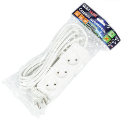 S-CU3-3 WHITE Удлинитель серии Ultra, шнур 3м., 3 гнезда, 10A, б/з. Белый. TM Uniel