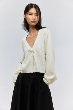 Cardigan en punto de canale con lazo - H&m фото 3