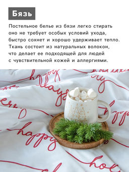 Постельное бельё евро «Этель» Christmas letter, бязь