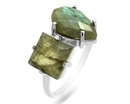 Кольцо из серебра лабрадорит, Шарм