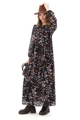 Платье NIKVA н801-7 листья мультиколор  фото 2