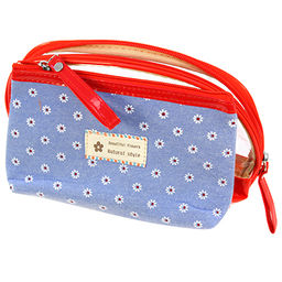 Косметичка "Красавица" набор 2шт: 23х13х7см, 19,5х10х2,5см, ПВС/полиэстер, на молнии, красный (Китай)