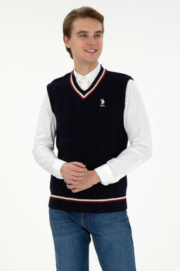 Мужской темно-синий свитер Неожиданная скидка в корзине