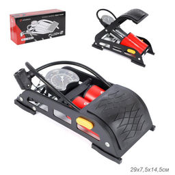 Насос ножной с манометром COMIRON FUJIN 2, стальная рама, алюминиевый цилиндр Presta-Schrader-Dunlop, 8,3 бар. Два поршня. /уп 10