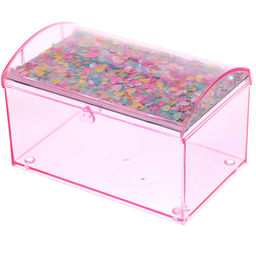 Цена за 3 шт. Шкатулка пластиковая с зеркалом "KiKi HAUS", сундучок, цвет розовый, 14.5*9.5*9см (в пакете)