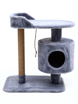 Комплекс для кошек с когтеточкой, лежанкой, джут, 583870 см, серый - Пижон фото 3