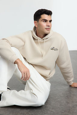 Ta_ Oversize/Geni_ Kesim Nak__l_ __i Polarl_ Kap__onlu Sweatshirt TMNAW25SW00016