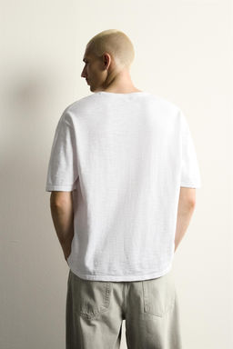 CAMISETA PUNTO TEXTURA IRREGULAR / Blanco - Zara фото 3