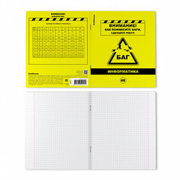 Цена за 5 шт. Тетрадь общая ученическая с пластиковой обложкой на скобе ErichKrause Be Informed, Информатика, 48 листов, клетка  фото 2