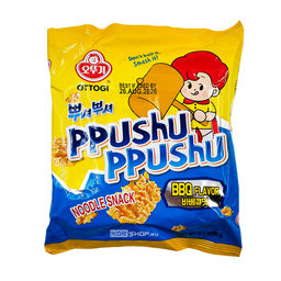 Снек из лапши со вкусом барбекю Хрум-Хрум Ppushu Ppushu Noodle Snack Barbecue Flavored Ottogi, Корея, 90 г