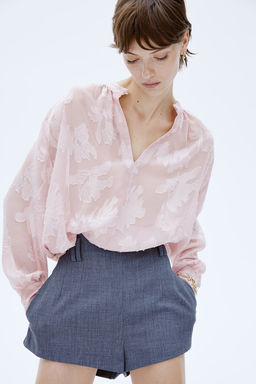 Blusa en tejido jacquard