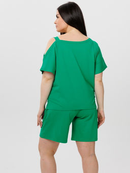 Костюм женский К-237 (кулирка с лайкрой) Зелёная - Elenatex фото 16