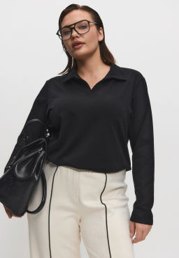 Лонгслив-поло 26204-536 черный