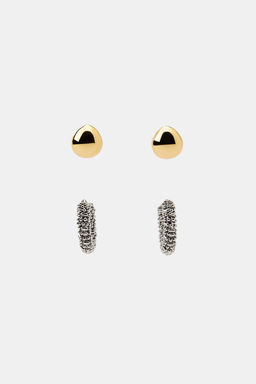 PACK OF MISMATCHED HOOP AND BALL EARRINGS - Zara фото 3