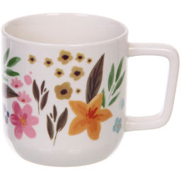 Цена за 2 шт. Кружка керамическая 390мл "Цветочный рай", микс рисунков