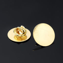 Цена за 2 шт. Основа для броши/значка (набор 5 шт.), площадка 2 см, цвет золото