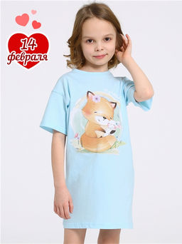 Платье Апрель 1ДПК4283001 хлопок светло-голубой  фото 4