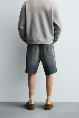 RIPPED DENIM BERMUDA SHORTS - Zara фото 3