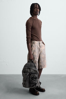 WASHED-EFFECT DENIM BACKPACK - Zara фото 2