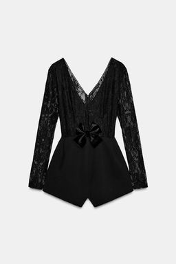 CONTRAST LACE PLAYSUIT - Zara фото 4