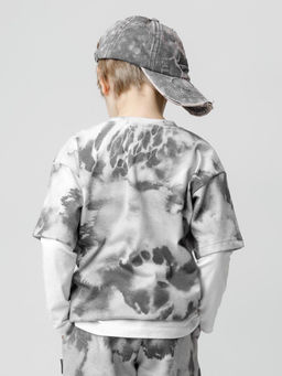 КР 302804/речной перламутр,размытая фактура к628 фуфайка (футболка) для мал