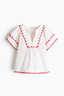 Embroidered cotton blouse