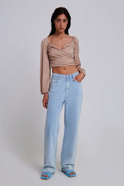 Бежевый топ с драпировкой - Incity фото 5