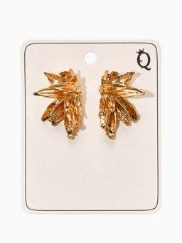 Цена за 2 шт. Серьги металл "Цветы половинки", цвет золото