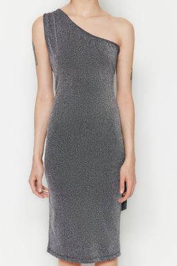 Antrasit Vucuda Oturan Orme Par?lt?l? S?k Abiye Elbise TPRSS23EL00480 - Trendyolmilla фото 4