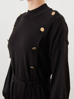 Dik Yaka Ku?akl? Triko Elbise