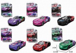 Металл. модель 8,5см "Спортивная машина" (Y26896013) 6 видов в ассорт., в блистере 16,5*11см