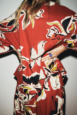 FLORAL PRINT LINEN BLEND SHIRT